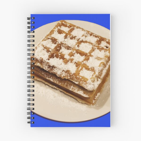 Item preview, Powdered Sugar Waffles on Plate (blue background) designed and sold by HoorayDesigns.