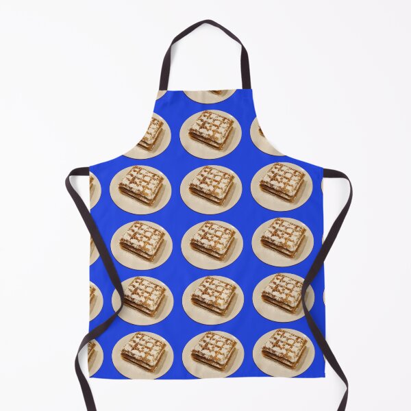 Item preview, Powdered Sugar Waffles on Plate (blue background) designed and sold by HoorayDesigns.