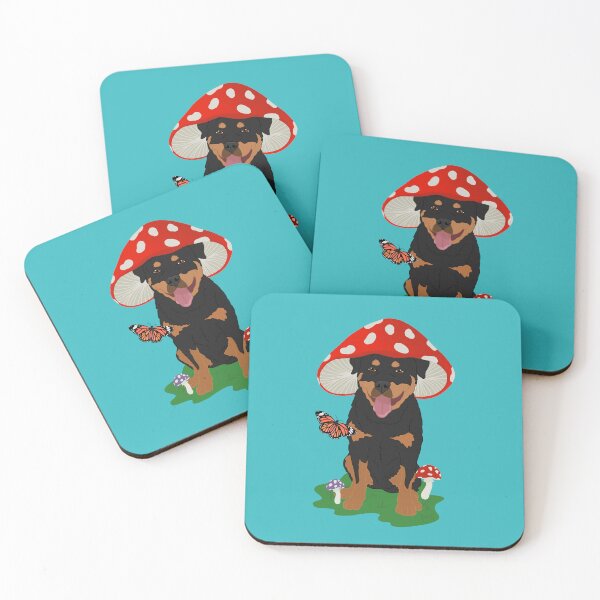 Item preview, Cute Rottweiler Red Mushroom Fungi designed and sold by KantstandyaC.