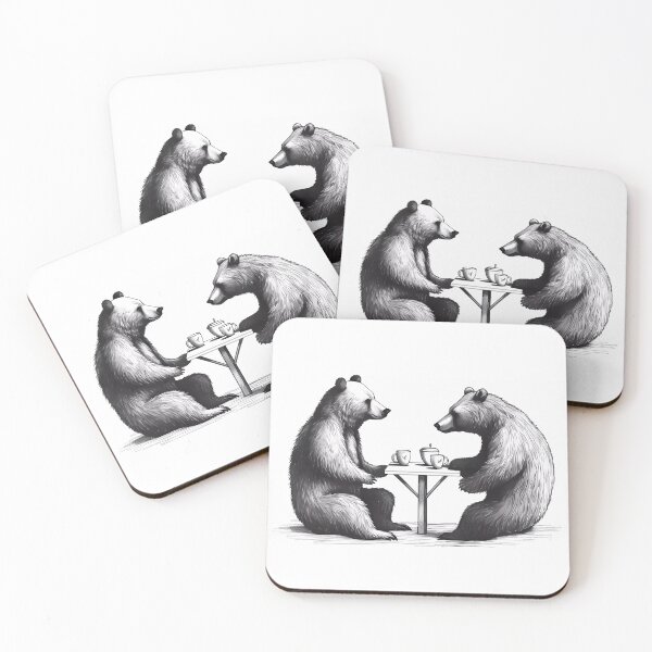 Item preview, Two grizzly bears sipping tea they stole from campers designed and sold by SingularityGeek.