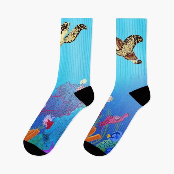 Item preview, Marine Turtle Swimming Over Coral Reef designed and sold by Brushes with Nature.