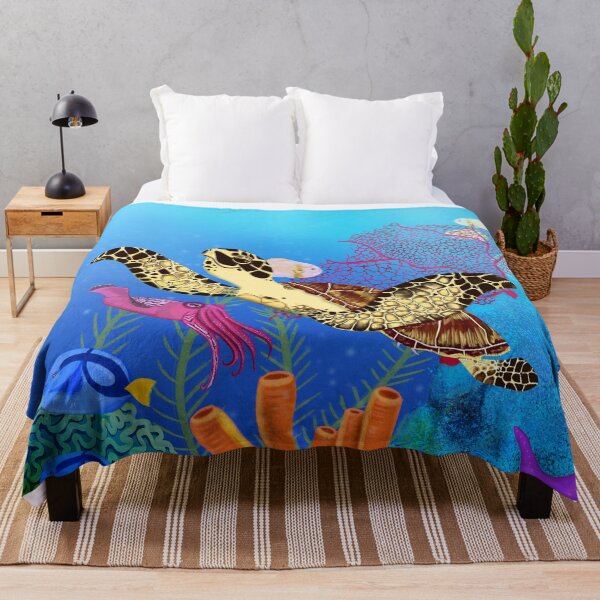 Item preview, Marine Turtle Swimming Over Coral Reef designed and sold by Brushes with Nature.