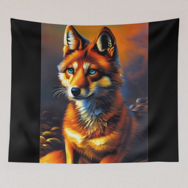 Artikelvorschau, Rotfuchs-Porträt, Impasto, KI-generierte Kunst entworfen und verkauft von ACC .