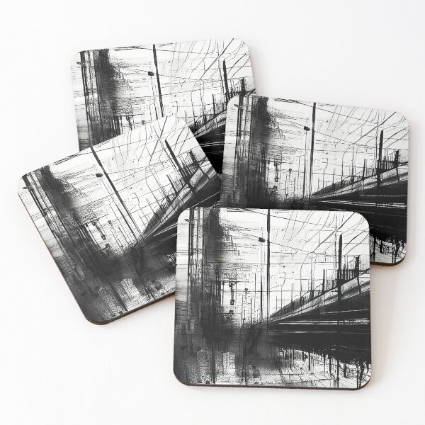 Item preview, Black And White Abstract Art road near the railway line. designed and sold by Giulivo Store Graphic.