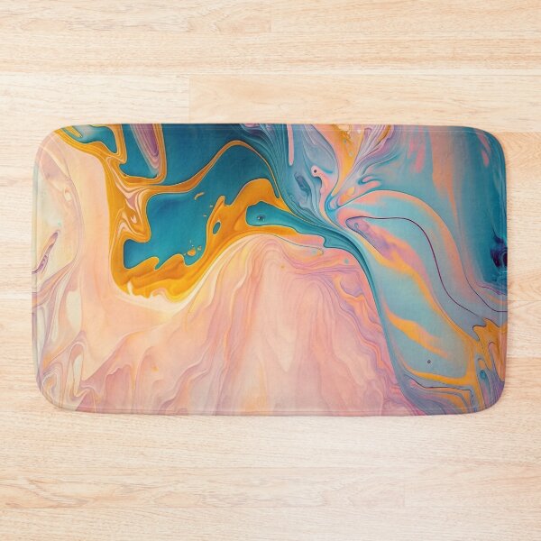 Item preview, Liquid abstract marble painting background print with a rose blue-gray gold glitter texture designed and sold by anytka.