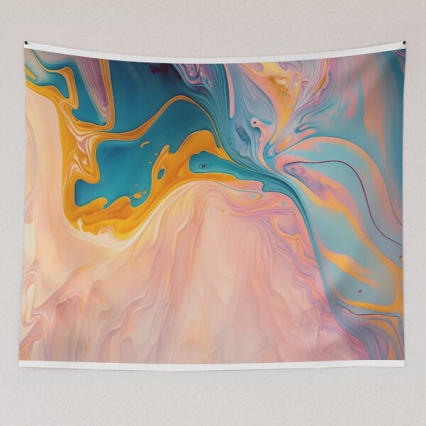 Item preview, Liquid abstract marble painting background print with a rose blue-gray gold glitter texture designed and sold by anytka.