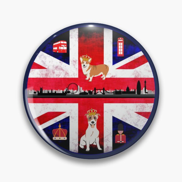 Item preview, Simple Coronation Design Featuring the London Skyline, Union Jack, A Corgi and King Charles Favourite Jack Russell both wearing crowns designed and sold by OByD.