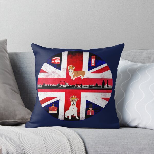 Item preview, Simple Coronation Design Featuring the London Skyline, Union Jack, A Corgi and King Charles Favourite Jack Russell both wearing crowns designed and sold by OByD.