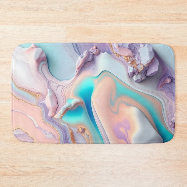 Item preview, Liquid abstract marble painting background print with a rose blue-gray gold glitter texture designed and sold by anytka.