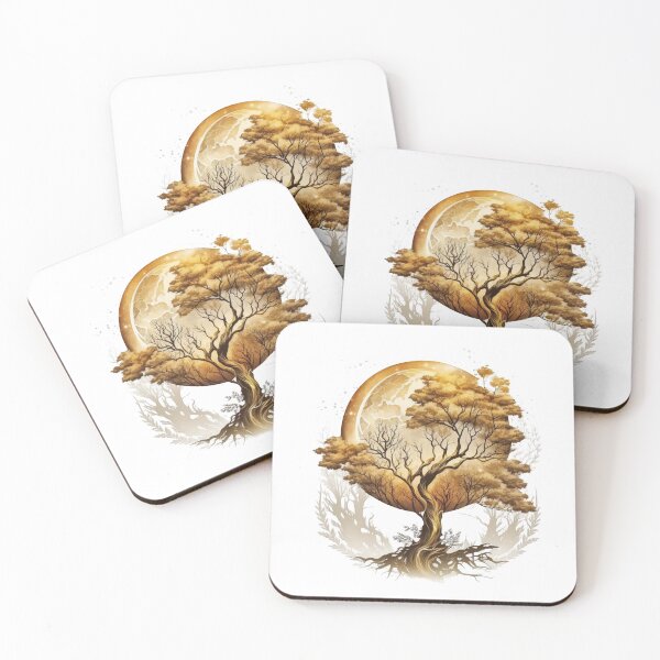 Item preview, Golden tree with moon designed and sold by Aliaksandr Kudlakou.