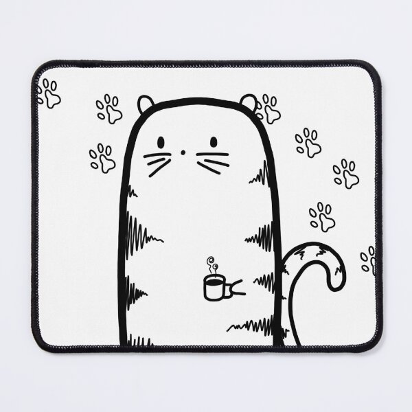 Item preview, Small/ Cute/ Funny/ Fantasy/ Creature/ Cat sitting and drinking coffee/ tea in the morning designed and sold by Terrafilli.