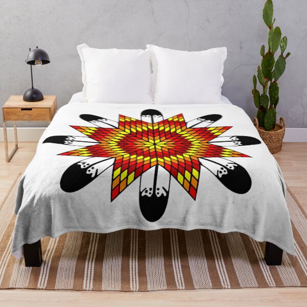 Item preview, Dark Red Fire StarQuilt / Feather designed and sold by JMWCD.