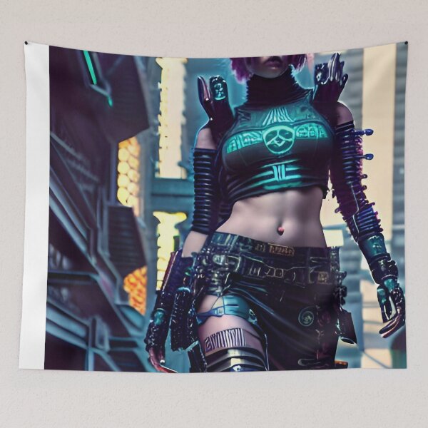 Aperçu de l'œuvre Elle Devlish, Tech Savant - Scène Cyber City créée et vendue par Delerat7.