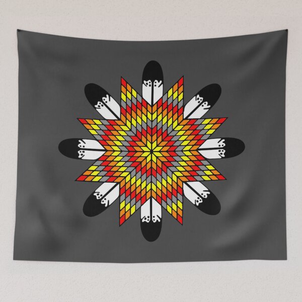 Item preview, Grey Fire StarQuilt / Feather designed and sold by JMWCD.