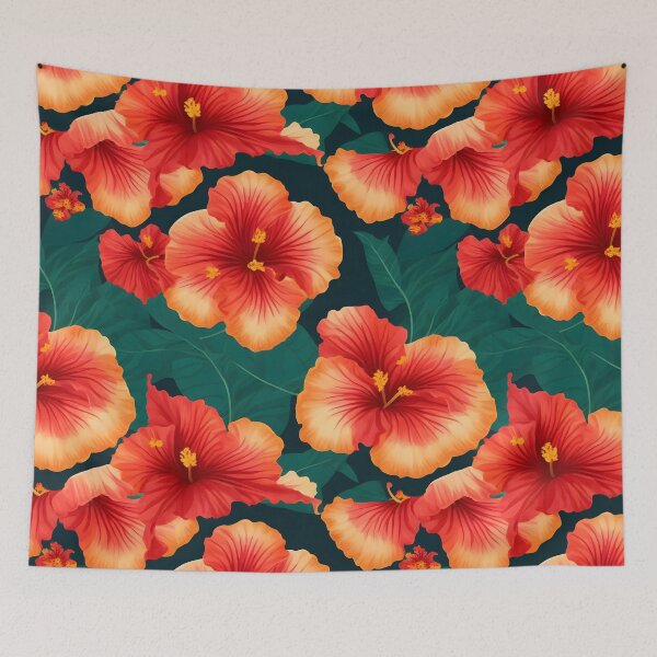 Item preview, Red and Orange Orchid Flowers Floral Patterns designed and sold by Wonder Of Light.