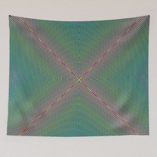Item preview, Pink and Green Halftone Abstract X Retro 50s 60s Pattern Illusion Color Gradient designed and sold by kattakitty.