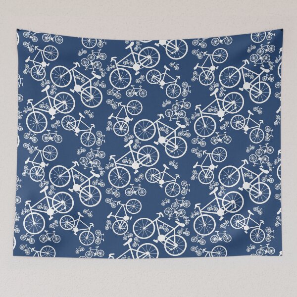 Item preview, White Bicycles Big and Small Pattern designed and sold by BartholGraphics.