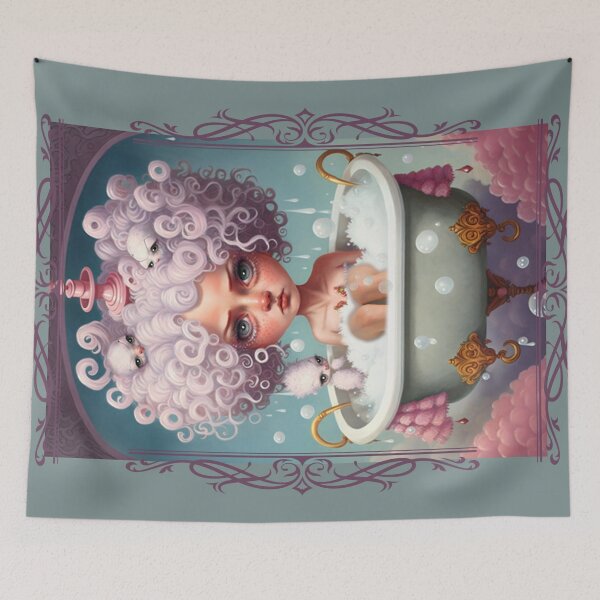 Item preview, Big Eye Bubble Bath Portrait Low Brow Art designed and sold by Art.Fusion.Studio.