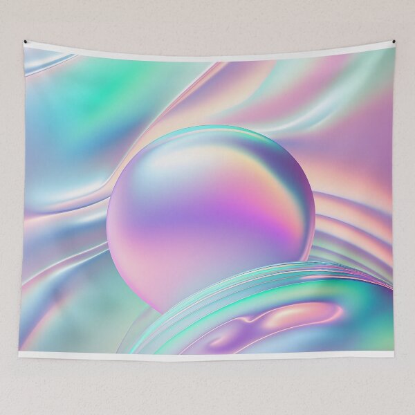 Item preview, Holographic wallpaper background with floating bubbles in the liquid. Hologram texture designed and sold by anytka.