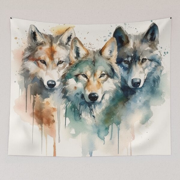 Item preview, Watercolor Wash Wolves designed and sold by Matt's Artificial Nature.