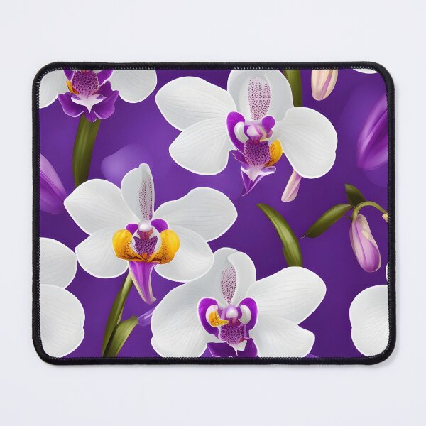 Item preview, Purple and White Orchid Flowers Floral Patterns designed and sold by Wonder Of Light.