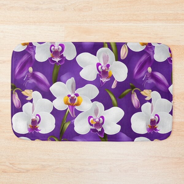 Item preview, Purple and White Orchid Flowers Floral Patterns designed and sold by Wonder Of Light.