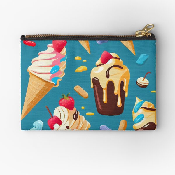 Item preview, Twisted ice cream cone. Stylized retro pattern. Sweet dessert background with drops designed and sold by anytka.
