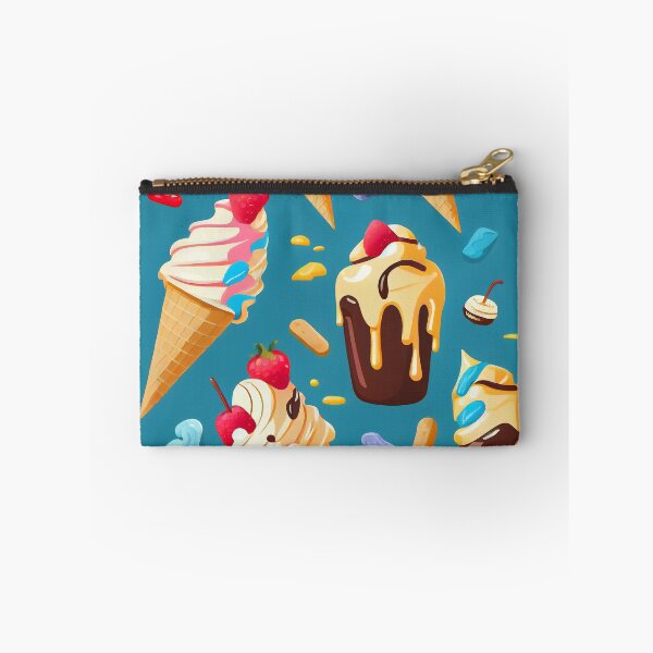 Item preview, Twisted ice cream cone. Stylized retro pattern. Sweet dessert background with drops designed and sold by anytka.