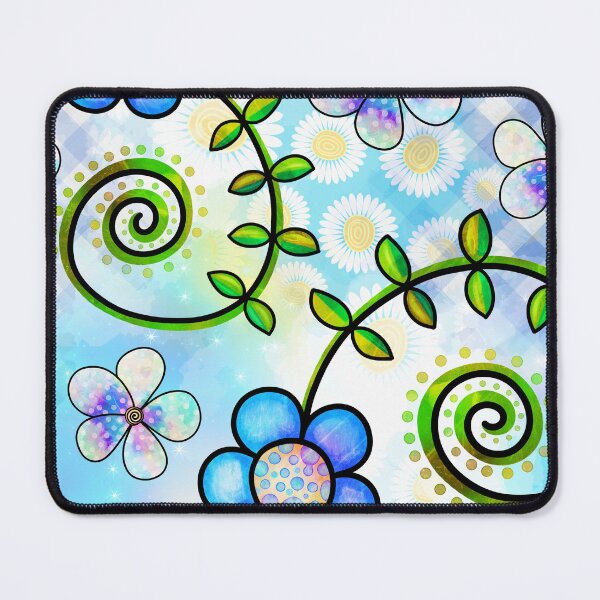 Item preview, Blue Polka Dot Flowers Whimsy With Daisy Watermark Background designed and sold by frankie5368.