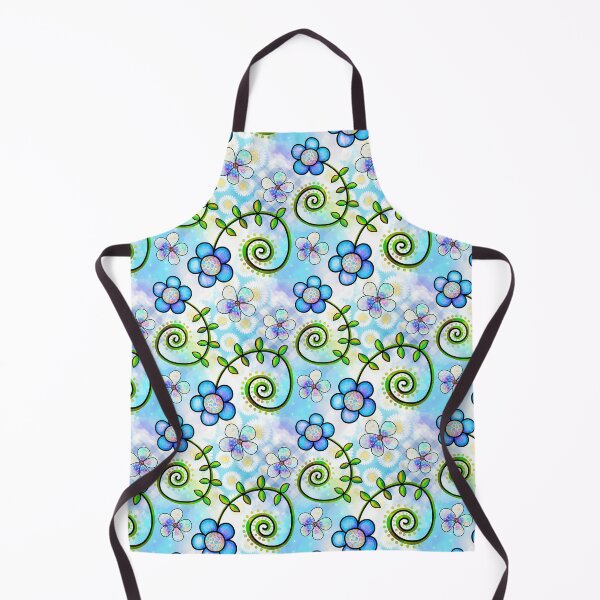 Item preview, Blue Polka Dot Flowers Whimsy With Daisy Watermark Background designed and sold by frankie5368.