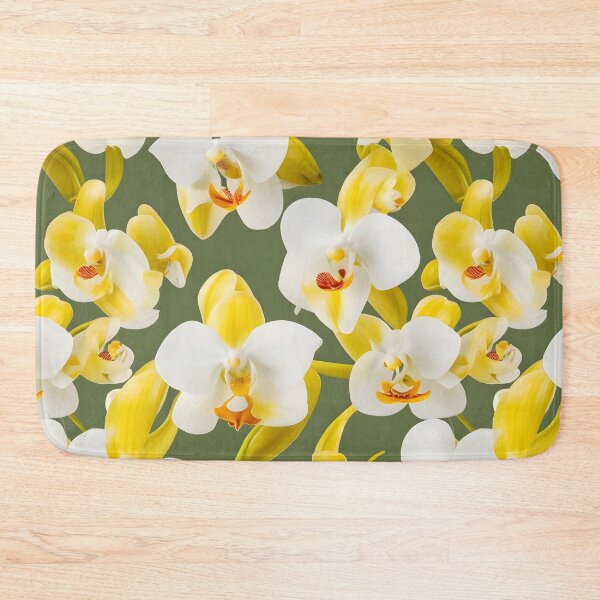 Item preview, Yellow and White Orchid Flowers Floral Patterns designed and sold by Wonder Of Light.
