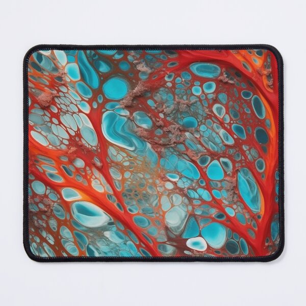 Item preview, Alien Organic Blue and Orange Acrylic Pour designed and sold by IntrepidPanda.