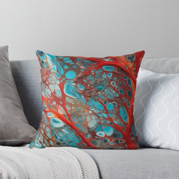 Item preview, Alien Organic Blue and Orange Acrylic Pour designed and sold by IntrepidPanda.