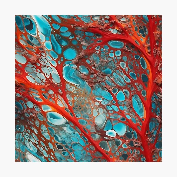 Artikelvorschau, Alien Organic Blue and Orange Acrylic Pour entworfen und verkauft von IntrepidPanda.