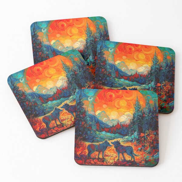 Item preview, Psychedelic Wolf Love at Sunrise designed and sold by Matt's Artificial Nature.