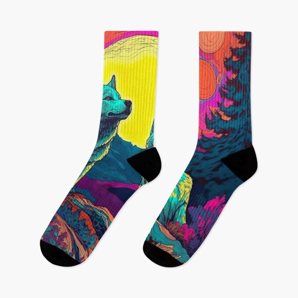 Item preview, Trippy Wolves at Sunrise designed and sold by Matt's Artificial Nature.