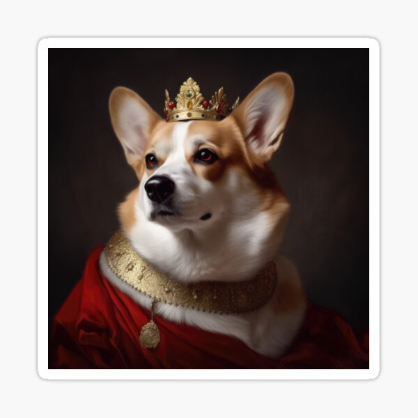 Item preview, Welsh Corgi King, Queen. Dog Wears Royal Crown. designed and sold by salarkoshop.