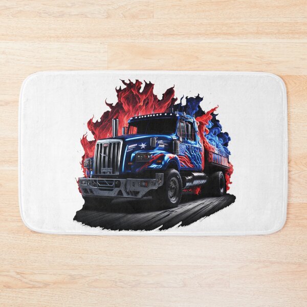 Item preview,  Chrome, Blue, and Red Racing Truck with Flames - An Impressive Sight designed and sold by StrictlyDesigns.