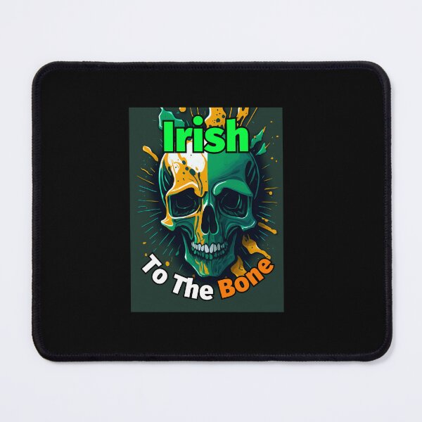 Item preview, Irish To The Bone Skull Flag Dark Green Background designed and sold by IrishPOD.
