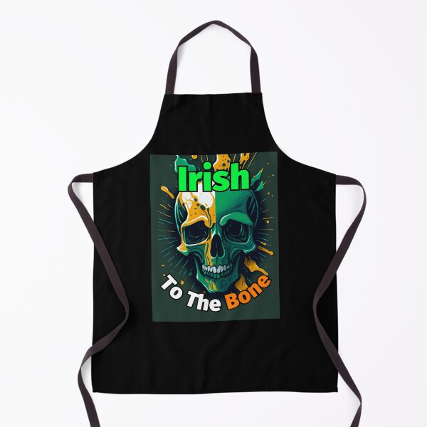 Item preview, Irish To The Bone Skull Flag Dark Green Background designed and sold by IrishPOD.