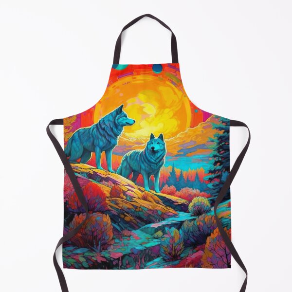 Item preview, Psychedelic Sunrise with Wolves designed and sold by Matt's Artificial Nature.