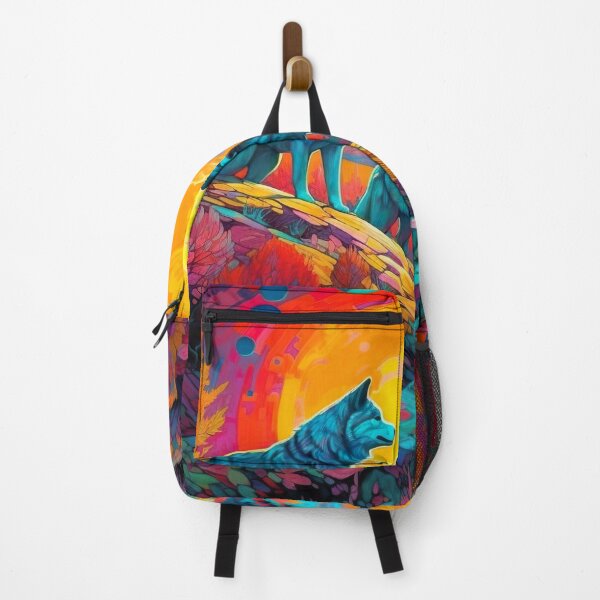 Item preview, Psychedelic Sunrise with Wolves designed and sold by Matt's Artificial Nature.