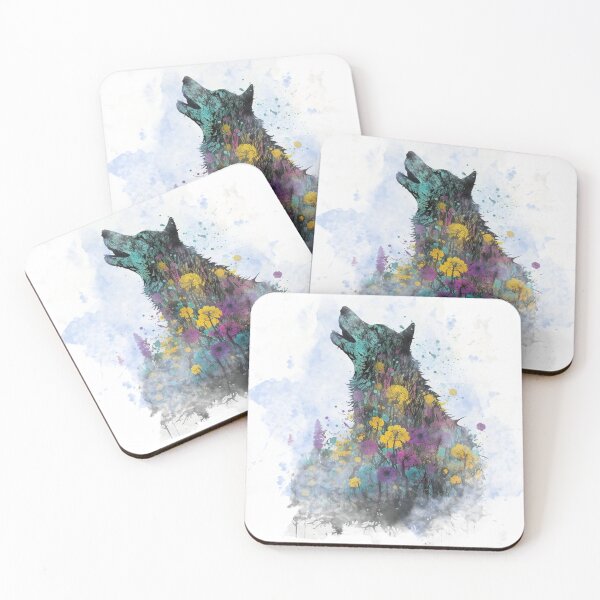 Item preview, Spring is Here - Colorful Wolf with Flowers #2 designed and sold by MindAsylum.