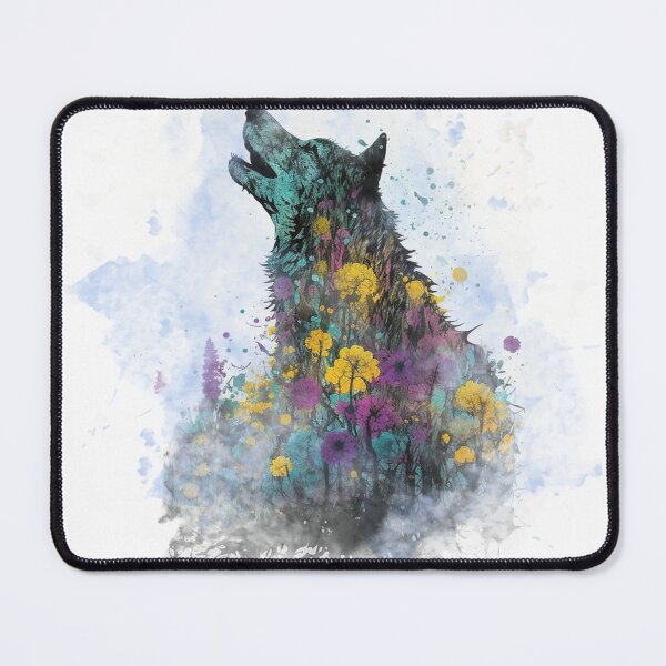 Artikelvorschau, Spring is Here - Colorful Wolf with Flowers #2 entworfen und verkauft von MindAsylum.