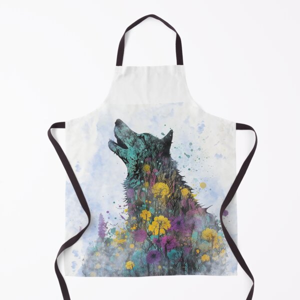 Aperçu de l'œuvre Spring is Here - Colorful Wolf with Flowers #2 créée et vendue par MindAsylum.