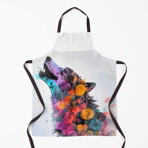 Aperçu de l'œuvre Spring is Here - Colorful Wolf with Flowers #3 créée et vendue par MindAsylum.