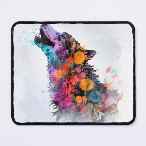 Item preview, Spring is Here - Colorful Wolf with Flowers #3 designed and sold by MindAsylum.