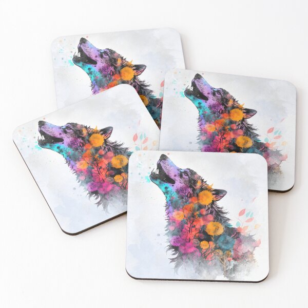 Item preview, Spring is Here - Colorful Wolf with Flowers #3 designed and sold by MindAsylum.