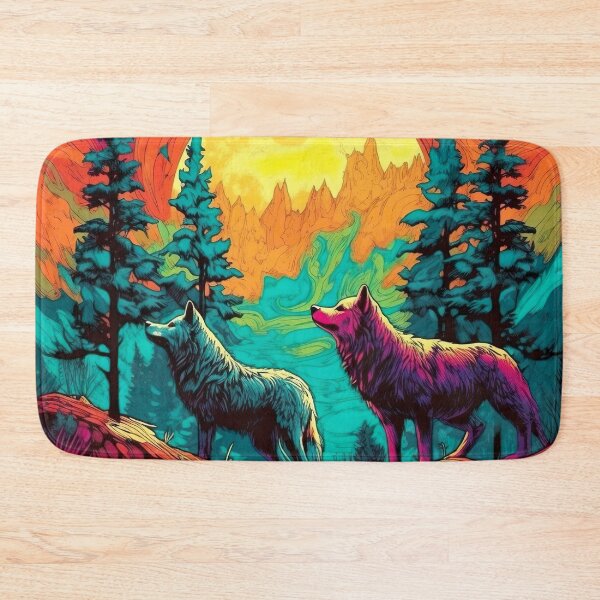 Item preview, Trippy Sunrise Wolves designed and sold by Matt's Artificial Nature.