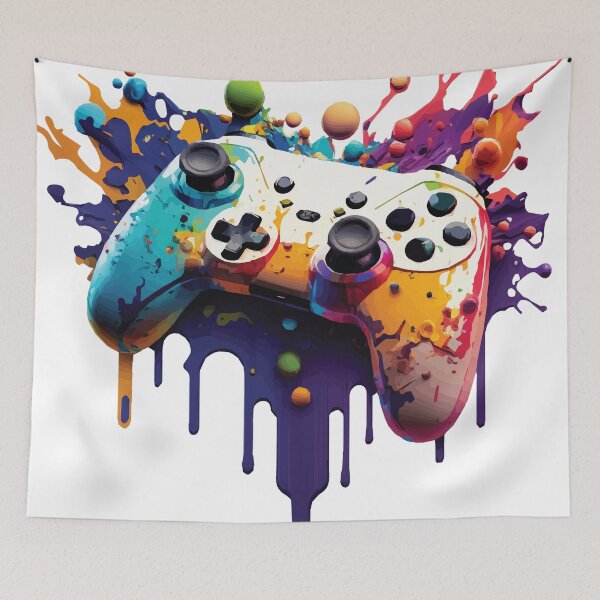 Item preview, A Gaming Controller with Paint and Bubbles - Life but Vibrant designed and sold by GVRDesign.